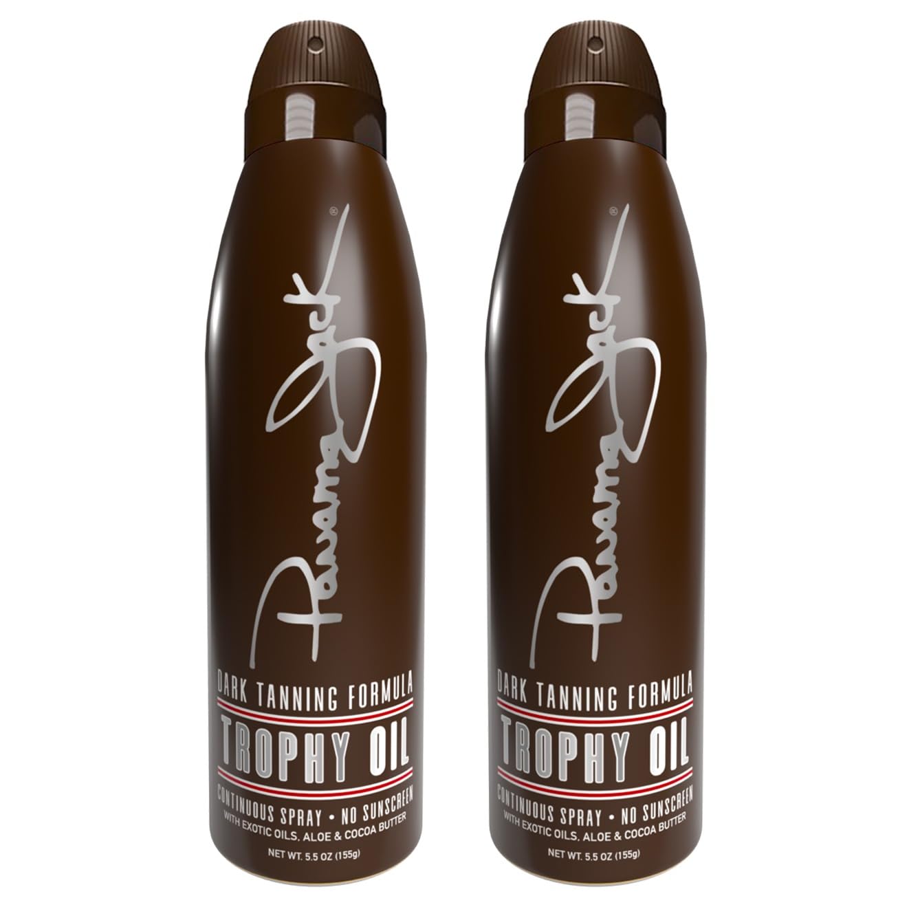 Panama Jack Trophy Suntan Oil - Contains No Sunscreen Protection (0 SPF), Light Formula with Exotic Oils, Aloe and Cocoa Butter, Tropical Fragrance, 5.5 OZ (Pack of 2)