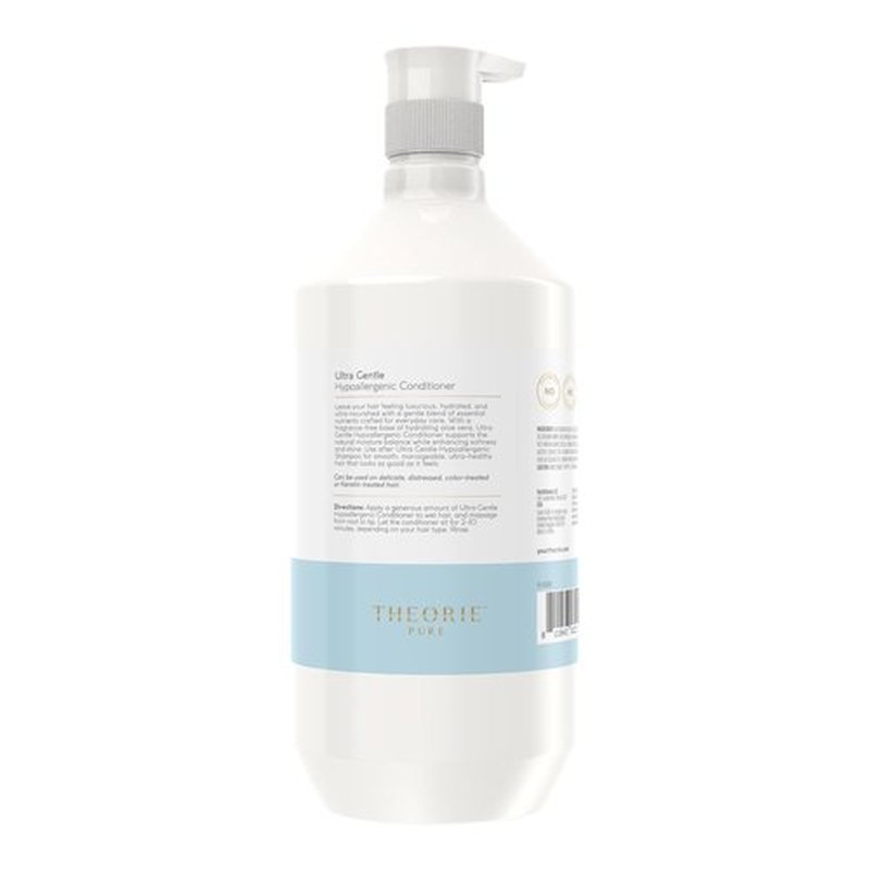 Theorie Pure Collection Hypoallergenic Conditioner - Plant-Based & Vegan - Soothes Itchy Skin - 800mL Pump Bottle