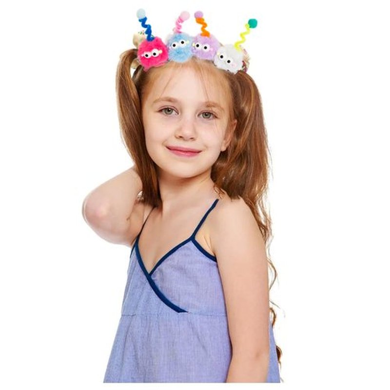 10 PCS Cartoon Pom Poms Hair Clips, Crazy Hair Day Accessories for Kids, Fuzzy Pom Poms Hair Barrettes for Crazy Hair(5 Pairs)