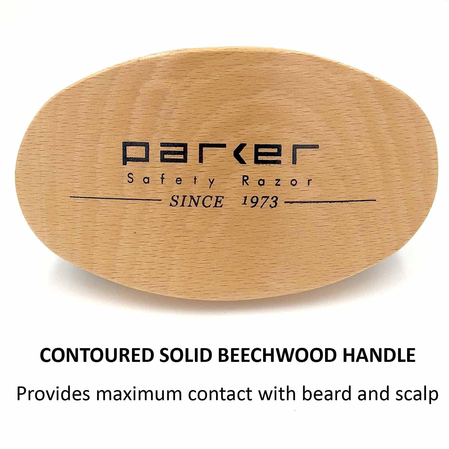 Parker Natural Boar Bristle Military-Style Hair and Beard Brush