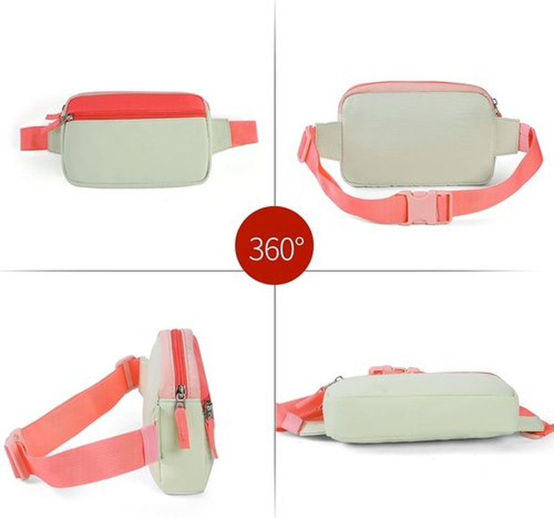 Skiennix Fanny Pack - Trendy Colorblock Crossbody Bag for Girls Aged 5-12 | Adjustable Belt for Travel Essentials