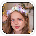 Yean Light up Butterfly Crown Flower Fairy Headband Gold Hair Accessories for Women and Girls