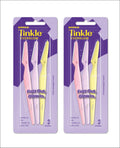 Tinkle Dermaplaning Tool 6ct, Dermaplane Razor for Women, Safe and Easy Peach Fuzz Remover, Eyebrow Trimmer with Protective Cover (2 Packs of 3), Stocking Stuffers