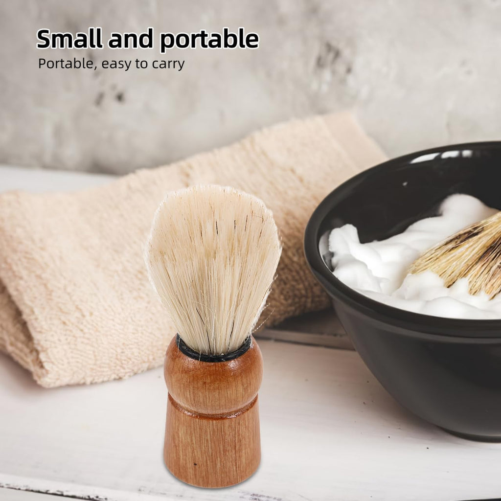 Hoement Retro Beard Brush with Handle 3.54In Compact Shaving Brush for Men S Beard Grooming Face Hair Foaming Travel Use