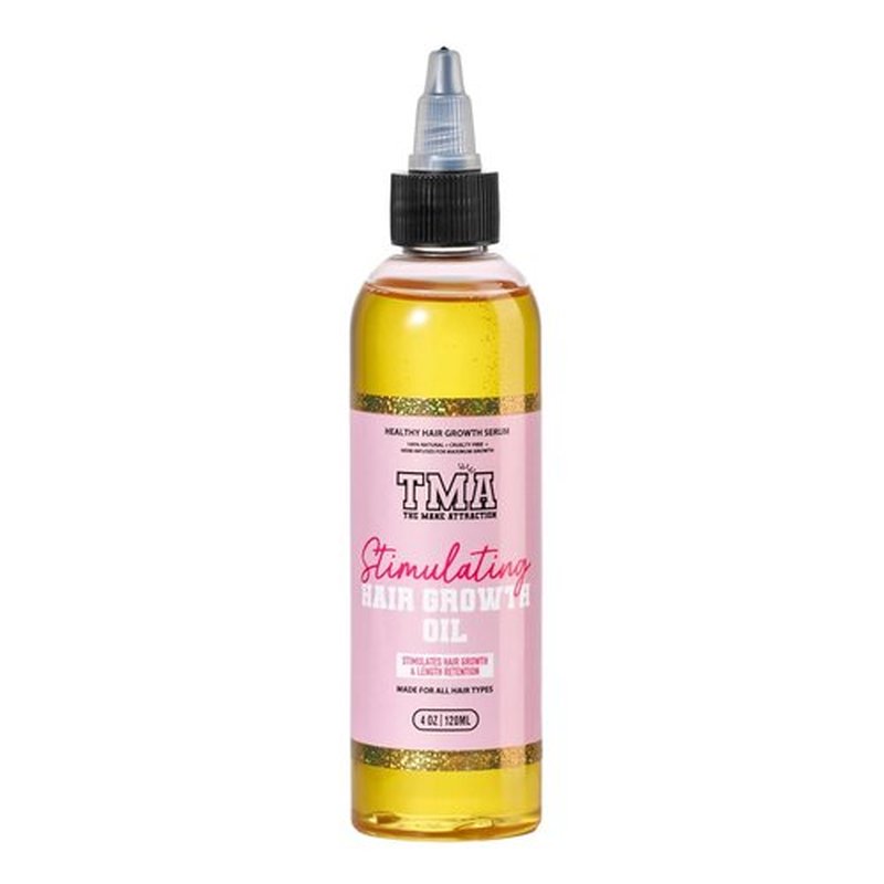 Mane Attraction Hair Oil - Stimulating Hair Growth & Moisture Sealing - 4 Fl Oz, Infused with Rosemary, Castor & Black Seed Oils