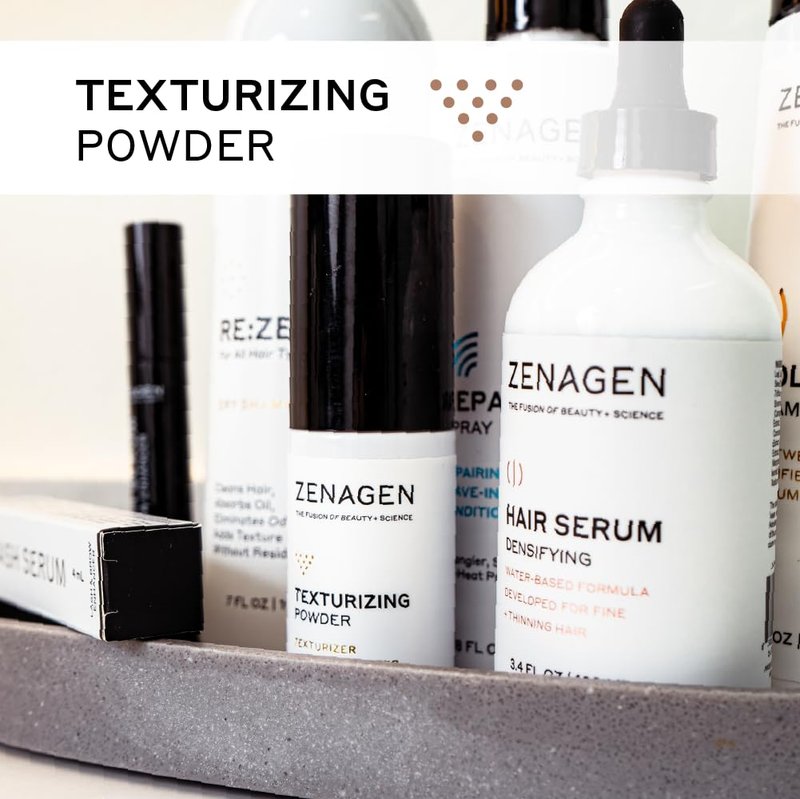 ZENAGEN Texturizing Powder | Texturizer + Root Volumizer, Adds Instant Volume & Texture, Absorbs Oil For A Refreshed Look, Lightweight Residue-Free Formula, Vegan, All Hair Types, 9 g