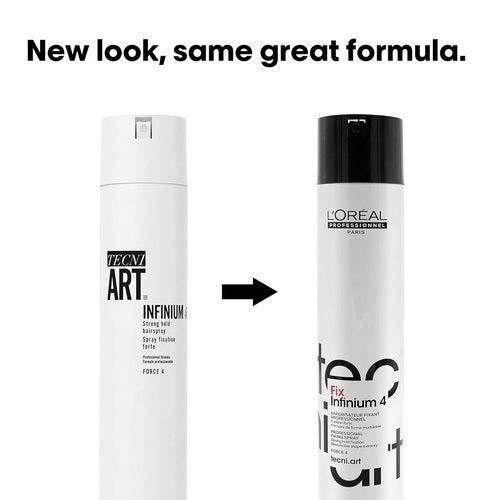 L'Oréal Professionnel Paris Infinium 4 Hairspray - Strong Hold, Natural Feel & Shine | Reduces Frizz, All Hair Types