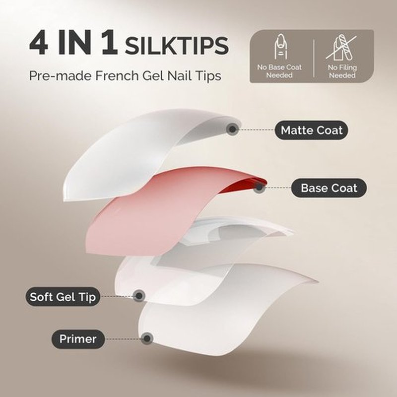 Jsiallye French Tip Press on Nails,150Pcs Pink French Press On Nails Extra Short Almond,No Need to File 4 in 1 Gel Nail Tips Pre-lasting,Soak off False Nail Tips for Women Nail DIY Extension 15 Size