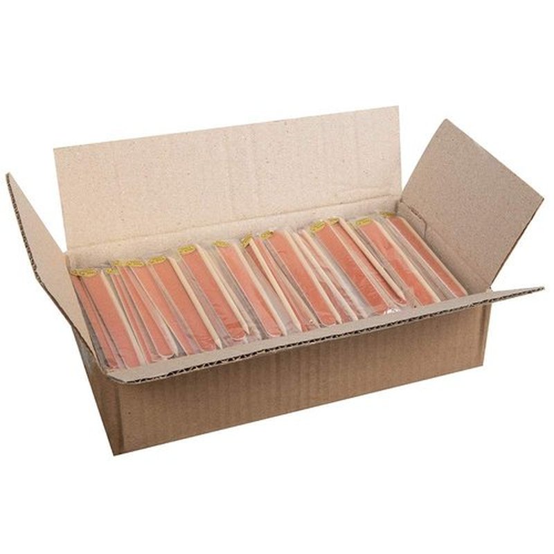 ForPro Professional Collection Emery Board & Birchwood Cuticle Stick Kit, 4.5” Cuticle Pusher and 150/180 Grit Nail File for Manicures and Pedicures, Individually-Wrapped, 200-Count