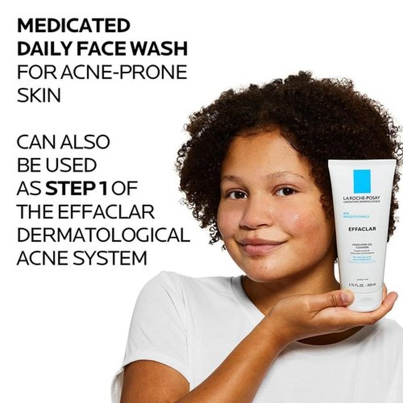 La Roche-Posay Effaclar Gel Cleanser - 2% Salicylic Acid & LHA Foaming Acne Wash | Oil-Free, Prevents Breakouts