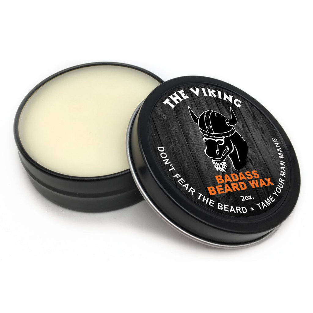 Badass Beard Care Beard Wax For Men - The Viking, 2 oz - Softens Beard Hair, Leaves Your Beard Looking and Feeling More Dense