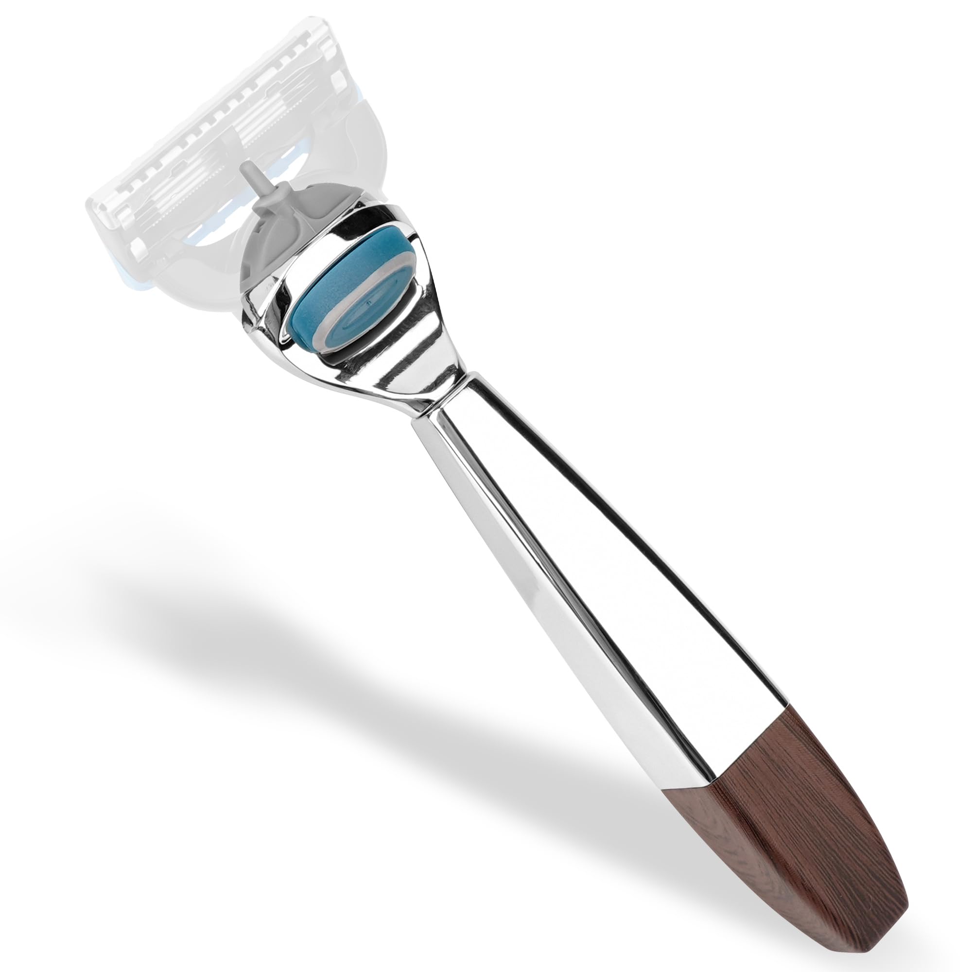 TOCCOOL Metal Replacement Razor Handle for Men, Compatible with Gillette Fusion 5 Proshield & Proglide Blades (Brown)