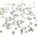 clear Crystal (001) tiny small sizes mixed with Austrian crystal Austria 2058 xilion rose flatbacks sizes ss3, ss5, ss6, ss7, ss9, ss10 no-hotfix rhinestones nail art 144 pcs (1 gross) round bling diy