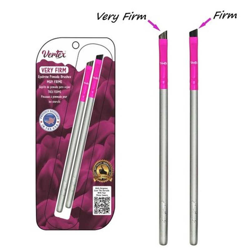 Skiennix Firm Eyebrow Brush Kit - Waterproof Pomade Applicator for Precise Brow Contouring | 2-Piece Set