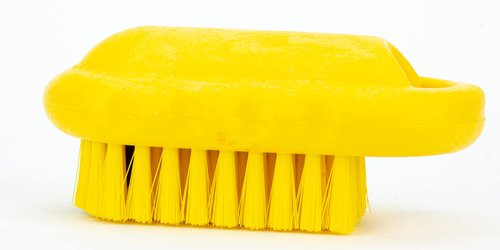 SPARTA Nail Scrub Brush Commercial-Grade, Heavy-Duty Hand and Fingernail Brush with Stiff Bristles for Gardeners, Mechanics, And Foodservice Personnel, Plastic, 5 Inches, Yellow