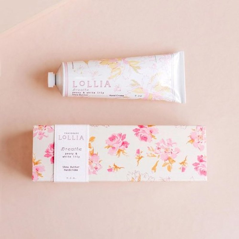 Lollia Hand Cream - Peony & White Lily Scented Moisturizing Lotion | 4 oz Quick-Absorbing Formula
