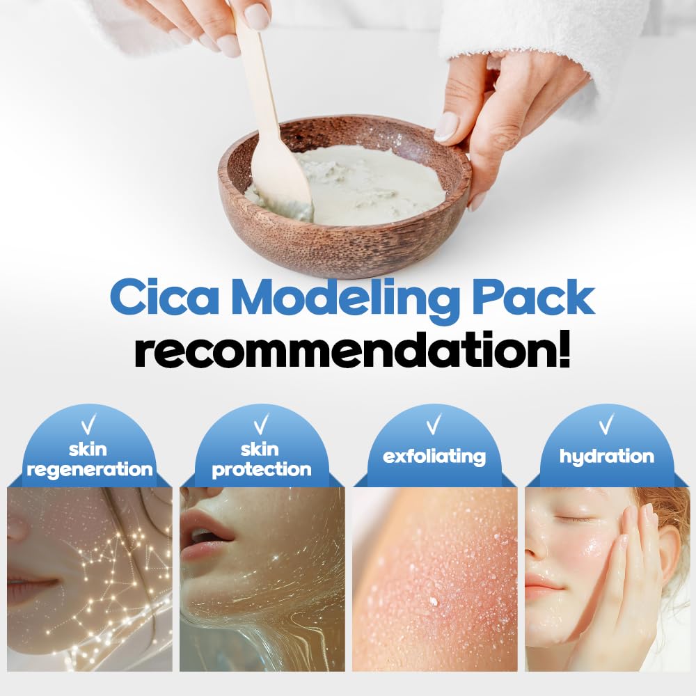Modeling Mask with CICA for Face – NEEDS NATURE | Soothing & Redness Relief Peel-Off Rubber Mask | Korean Skincare | Home Spa Treatment | 1000g Powder Pack with Mixing Tools
