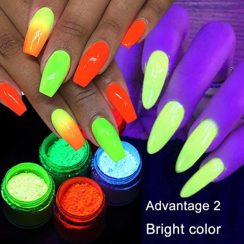 UARUOGP 12 Boxes 240G Big Capacity Nail Pigment Powder Neon Phosphor Pigment Powder Set Fluorescent Nail Glitter Gel Polish 12 Colors Super Bright Neon for Nails Pigments Dust Ultrafine
