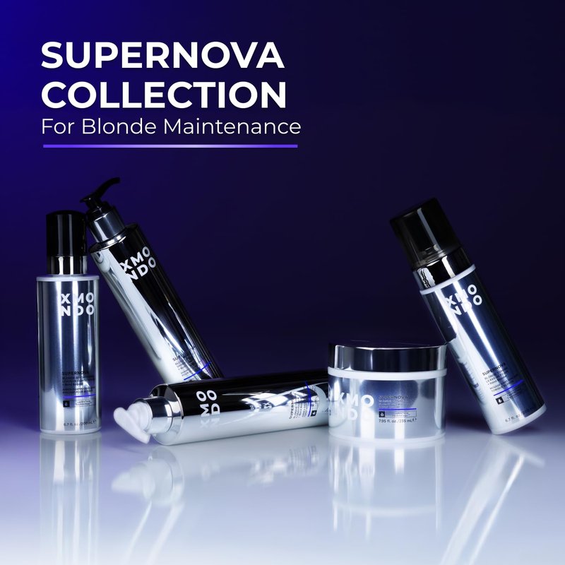 XMONDO Hair Supernova Blonde Toning Shampoo - Vegan Formula with Jojoba Oil & Violet Pigments, 8 Fl Oz