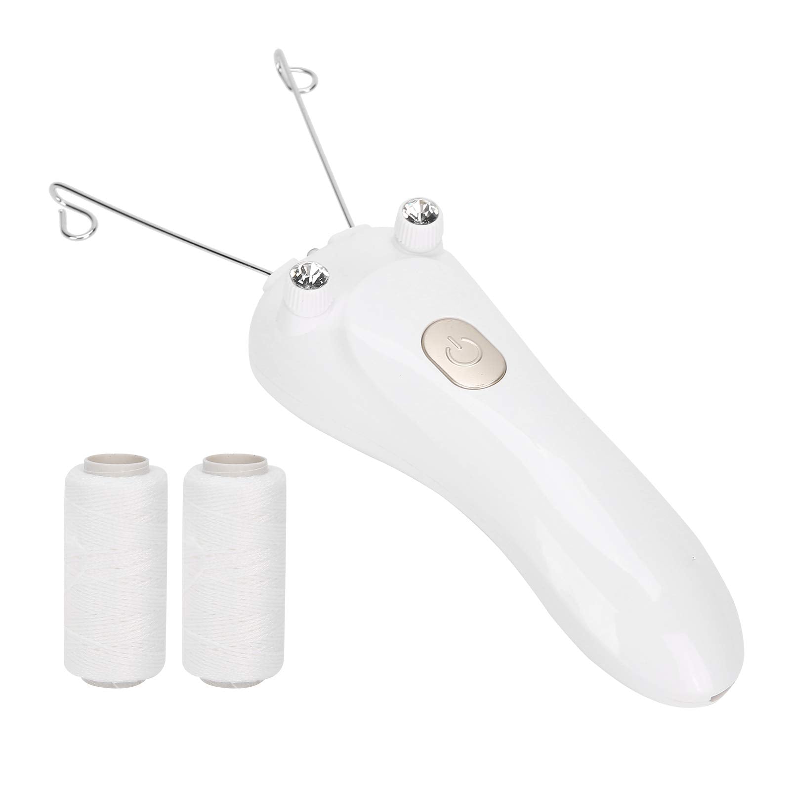 Sunicon Facial Threading Hair Removal, USB Rechargeable Electric Women Cordless Facial Threading Epilator Ladies Beauty Epilator Trimmer Cotton Threading Tool for Body Facial Pull(Gold)