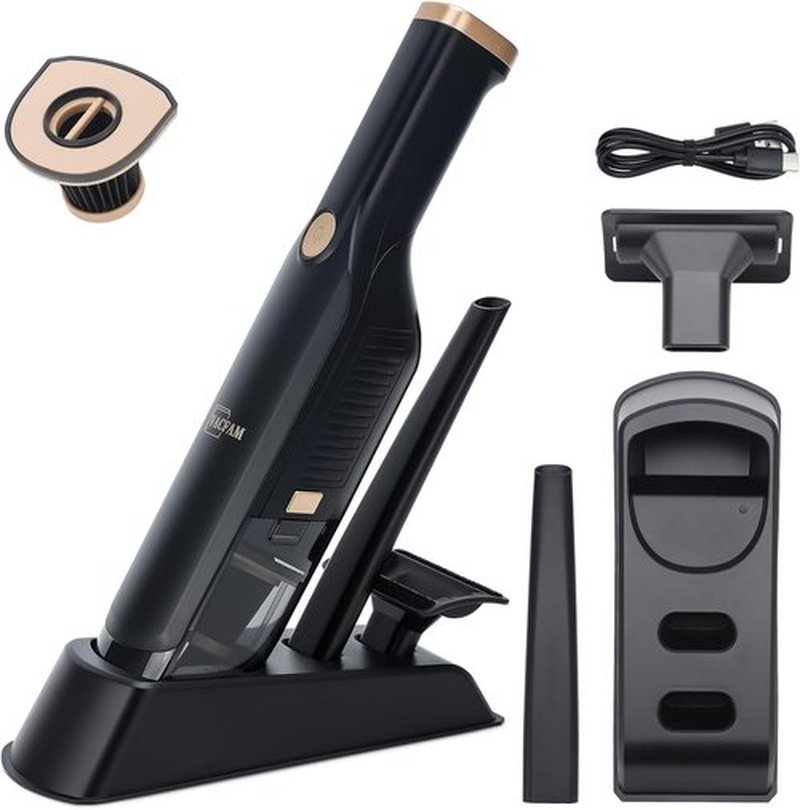 Skiennix Handheld Cordless Vacuum - 15KPA High Power with USB Quick Charge | Mini Dust Buster in Black