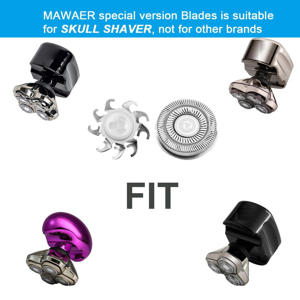 MAWAER 8 PCS Head Shaver Replacement Blades for Skull Shaver Pitbull Carver PRO 4 Head Electric Razor Replacement Head