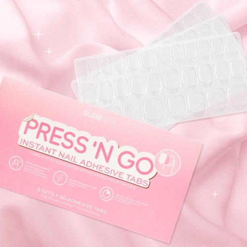 Glamnetic Press 'n Go Instant Nail Adhesive Tabs | Short Term Wear, Easily Removable & Less Damaging, Customized Fit | 90 Tabs
