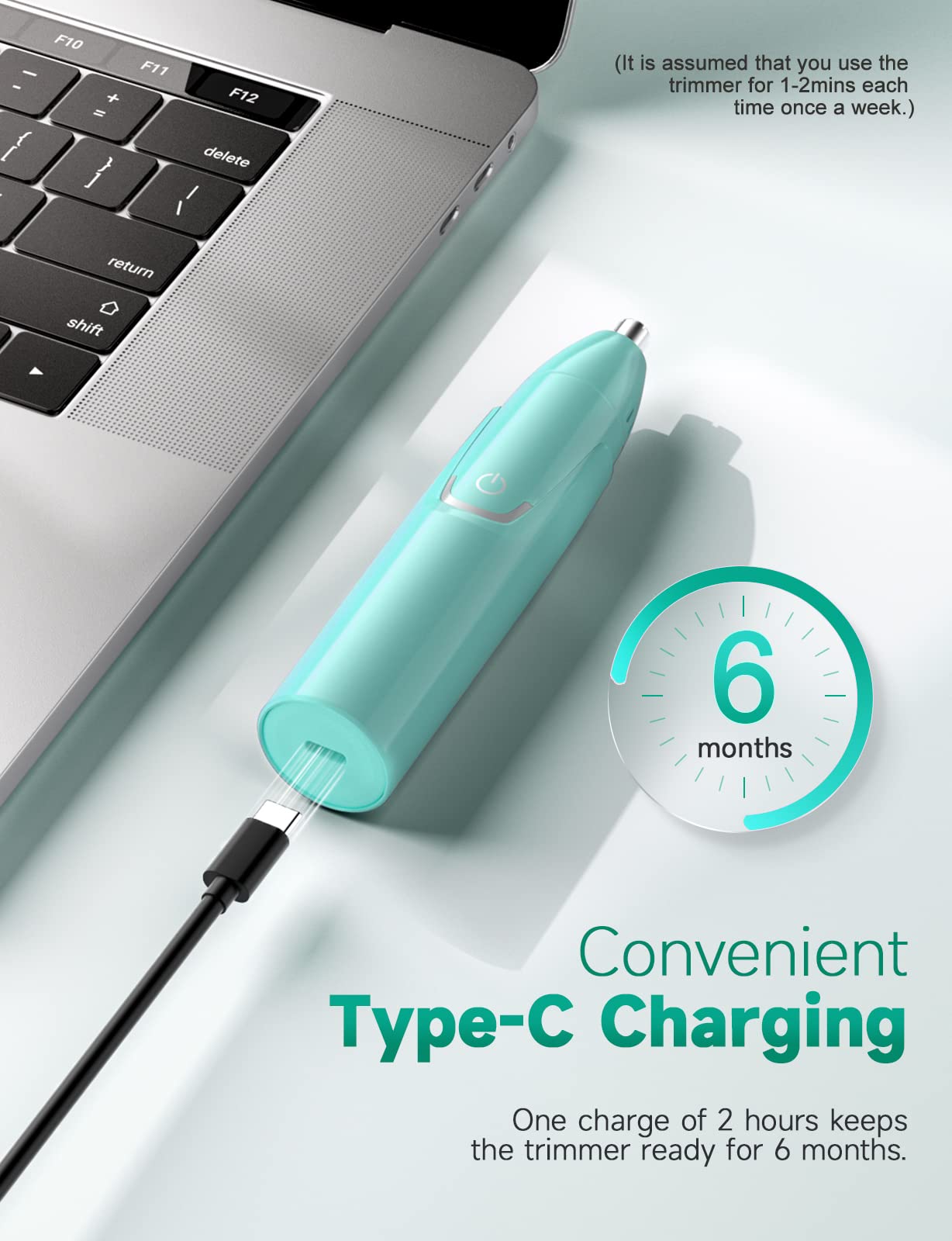 ZORAMI Rechargeable Ear and Nose Hair Trimmer - 2026 Professional Painless Eyebrow & Facial Hair Trimmer for Men Women, Powerful Motor and Dual-Edge Blades for Smoother Cutting Mint Green