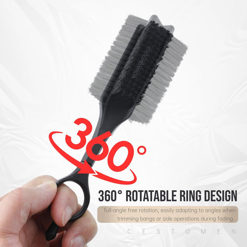 2Pcs 360°Rotatable Barber Blade Cleaning Brush, Barber Clipper Brush Fading Brush Neck Duster for Hair Cutting Barber and Home Use
