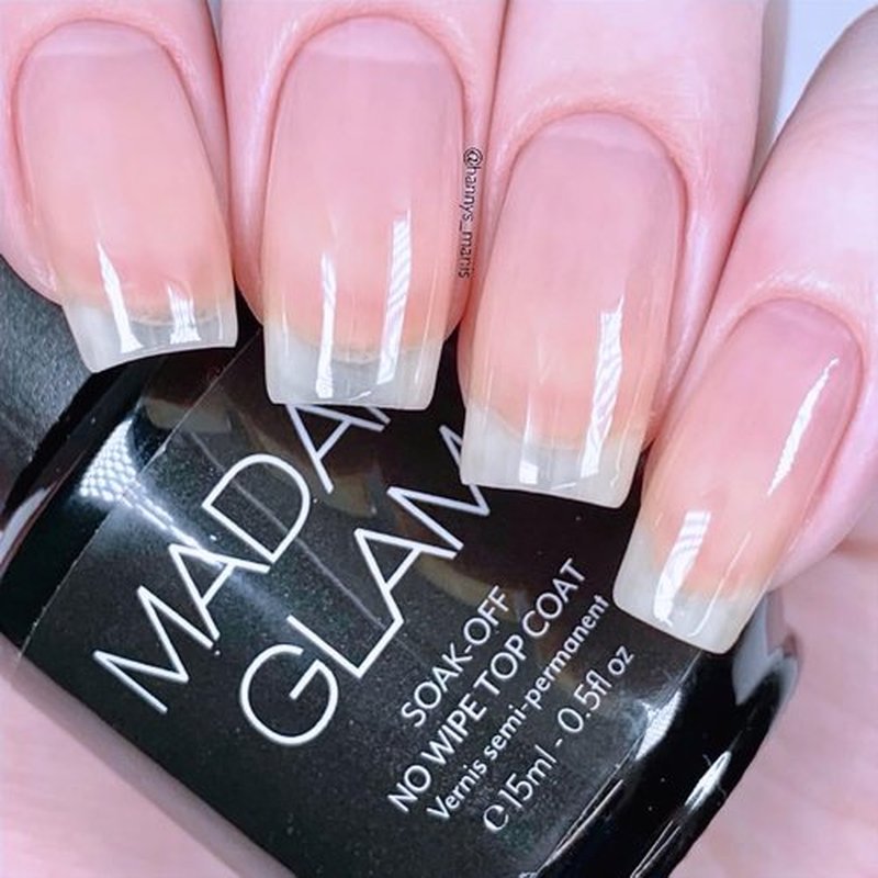 Madam Glam - No Wipe Top Coat 15 ml | 0.5 fl oz - Infinite Shine, No Sticky Residue - UV/LED lamp - Vegan, Cruelty-Free and Hema-Free