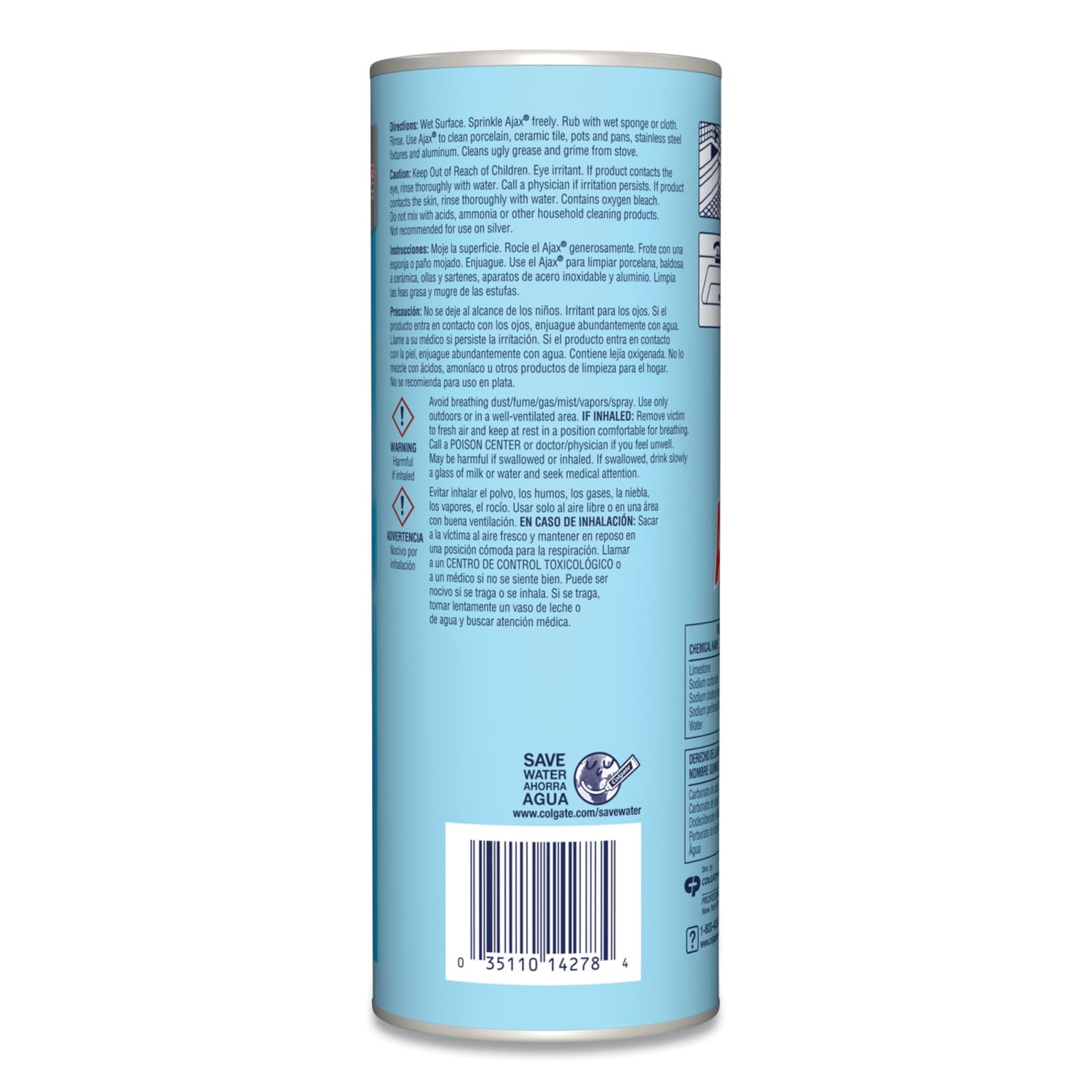 Ajax Professional Heavy Duty Oxygen Bleach Powder Cleanser 21 Oz (Pack of 2) bundled with Micro Fiber Cloth