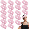 Hotop 20 Pcs Sport Stretchy Headbands for Girls Women Non Slip Soft Fabric Elastic Headband Bulk for Yoga DIY Team Gifts(Pink)