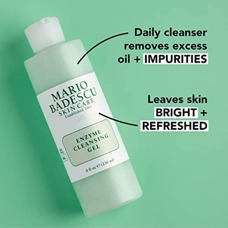 Mario Badescu Enzyme Cleansing Gel - Oil-Free Facial Cleanser with Papaya & Grapefruit Extract for All Skin Types