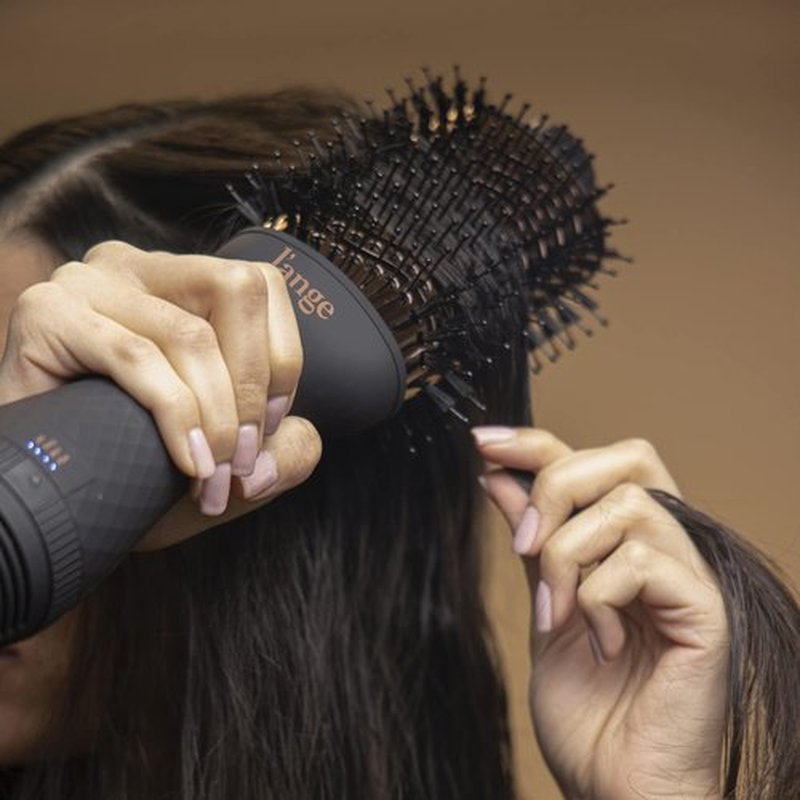 L'ANGE HAIR Le Volume 2-in-1 Titanium Blow Dryer Brush - Frizz Control & Volumizing Hot Air Styler | Black 60mm