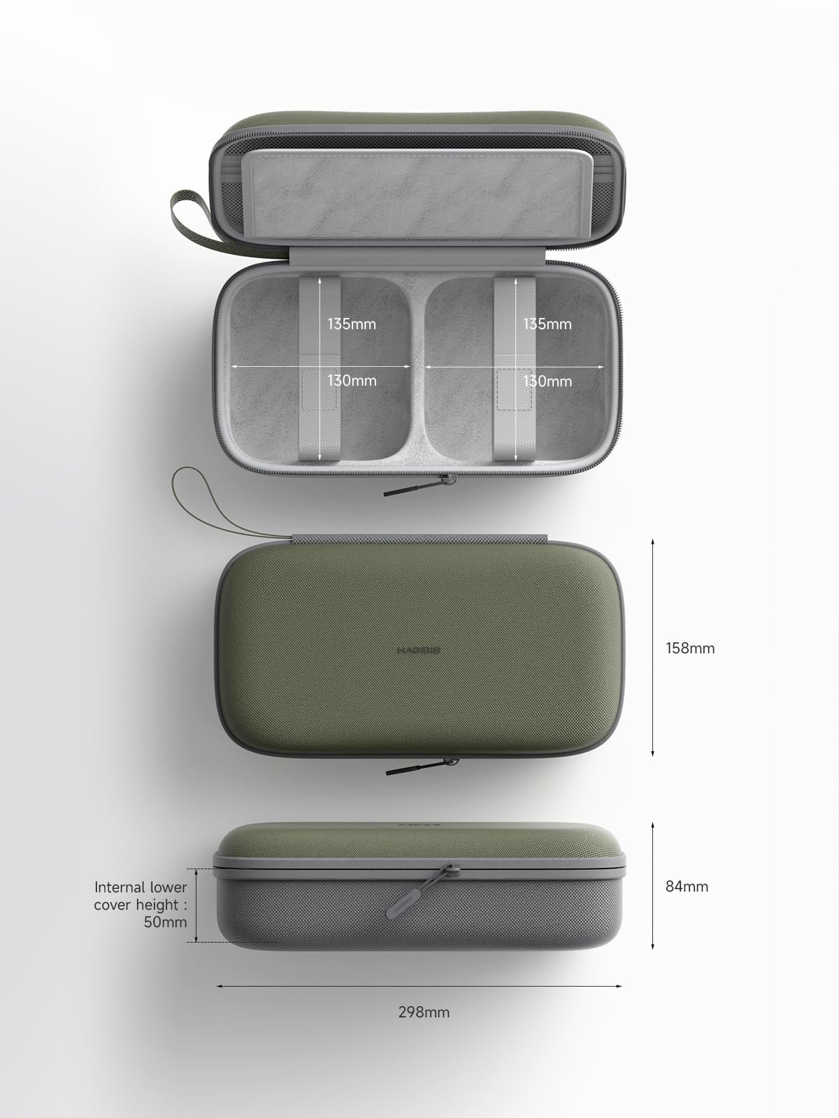 Hagibis Electronics Organizer Travel Case for Mac Mini M4/M4 Pro 2024 Portable Waterproof Carry Case for Cable, Charger, Docking Station, Power Bank, SD Card, Mouse, USB Flash Disk (Grey)