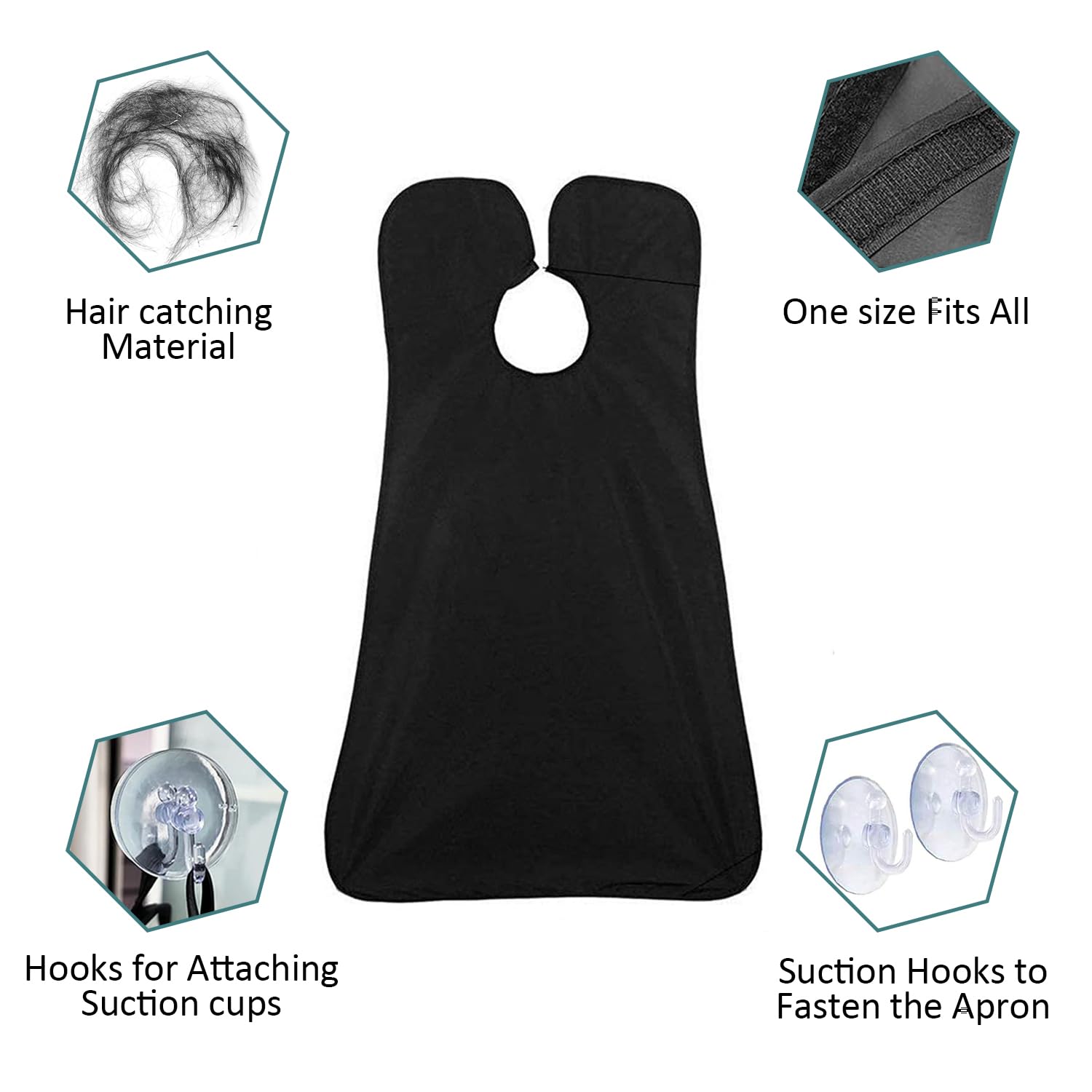 Beard Bib Apron, Beard Hair Catcher for Men Shaving & Trimming Non-Stick Waterproof Grooming Cloth with 3 Suction Cups & A Box Valentines Gifts for Men Him Boyfriend
