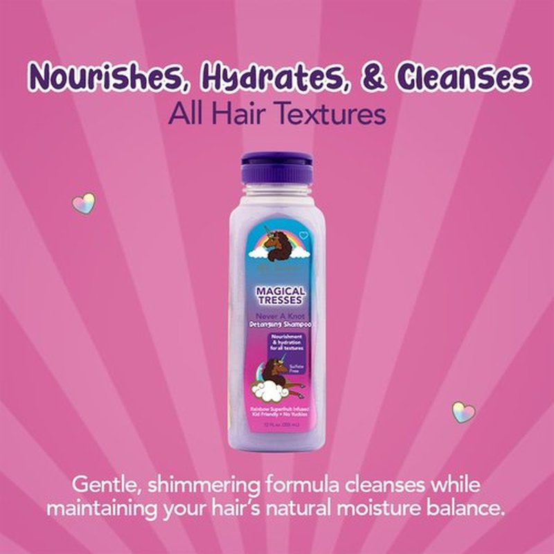 MAGICAL TRESSES Afro Unicorn Wavy, Coily, and Curly Hair Shampoo - Defining, Taming, Softening, and Moisturizing Hair Care - Moisturizing Shampoo With Raspberry Extract