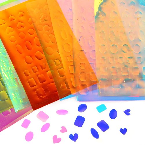 Dornail 11 Sheets Aurora Holographic Nail Foil Film - Broken Glass & Laser Nail Decals for DIY Nail Art