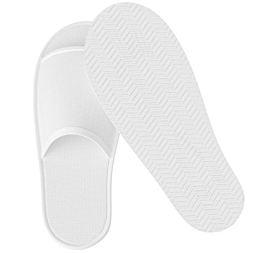 Maeline 12 Pairs Spa Slippers, Open Toe, Breathable, Non-Slip, Disposable Slippers for Guests, Family, House, Indoor, Hotel, Retreat, Salon, Wedding, Travel for Women & Men, White