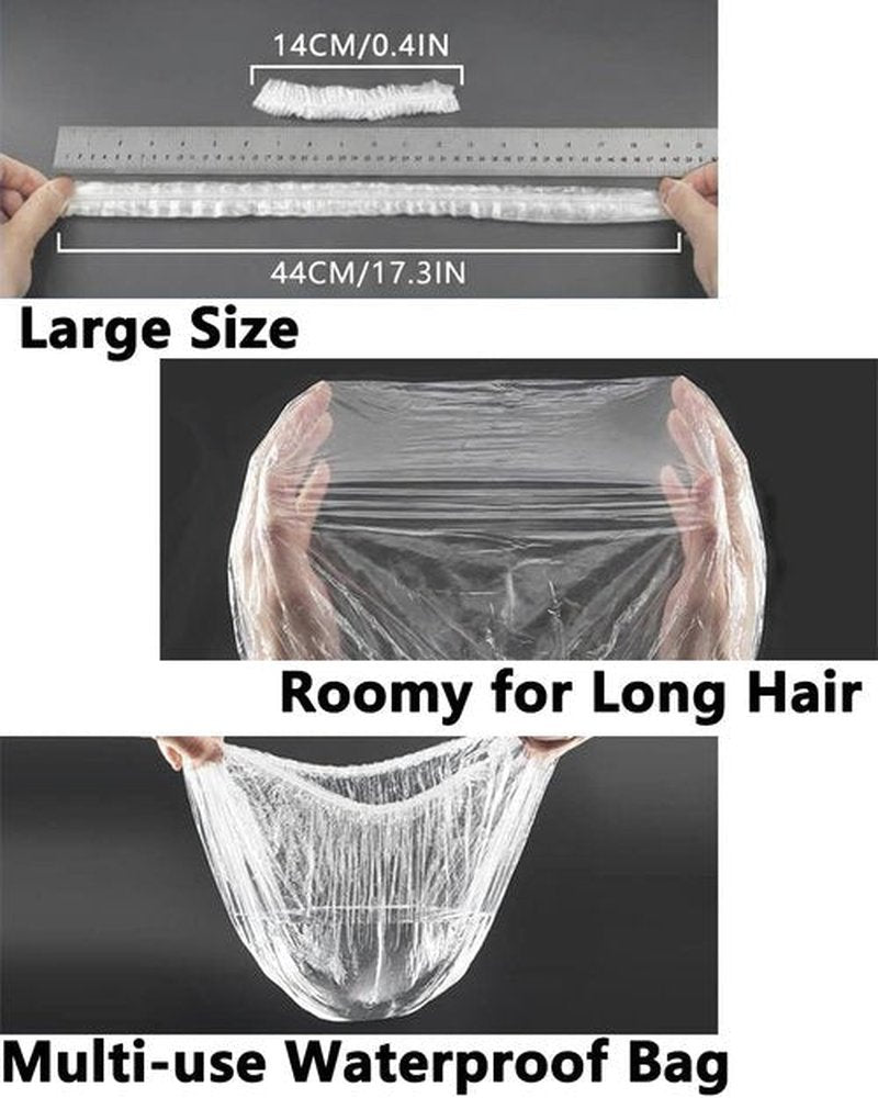 Aquior Disposable Shower Caps - 100 PCS Large Thick Waterproof Hair Caps for Women | Travel & Spa Essentials