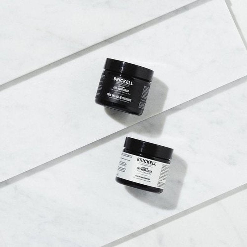 Brickell Men's Anti-Aging Cream Routine - Natural & Organic Skincare Gift Set for Day & Night