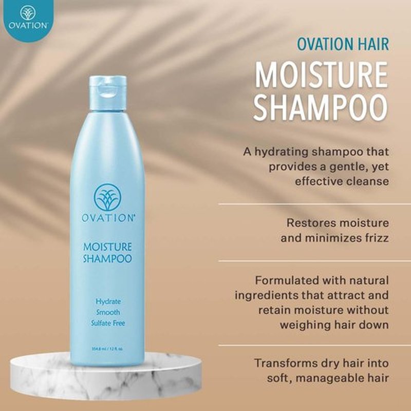 Ovation Moisture Shampoo - Hydrating Formula for Soft, Healthy Hair | 12 oz.