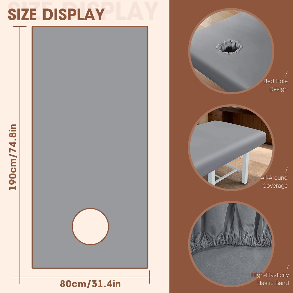LXIANGN Waterproof Massage Sheets Bed Table Cover, Grey, 75 x 31.5"