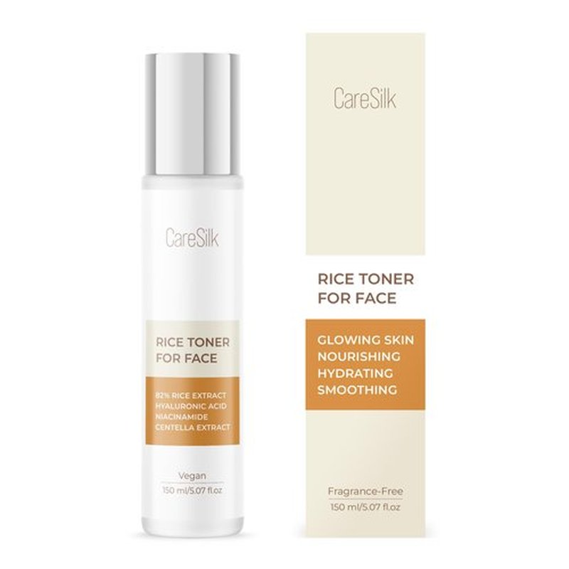 CARESILK Rice Toner for Face, 82% Rice Extract with Hyalyronic Acid, Niacinamide and Centella Extract - Hydrating for Dry, Dull, Combination Skin, Vegan, Fragrance Free, Glass Skin
