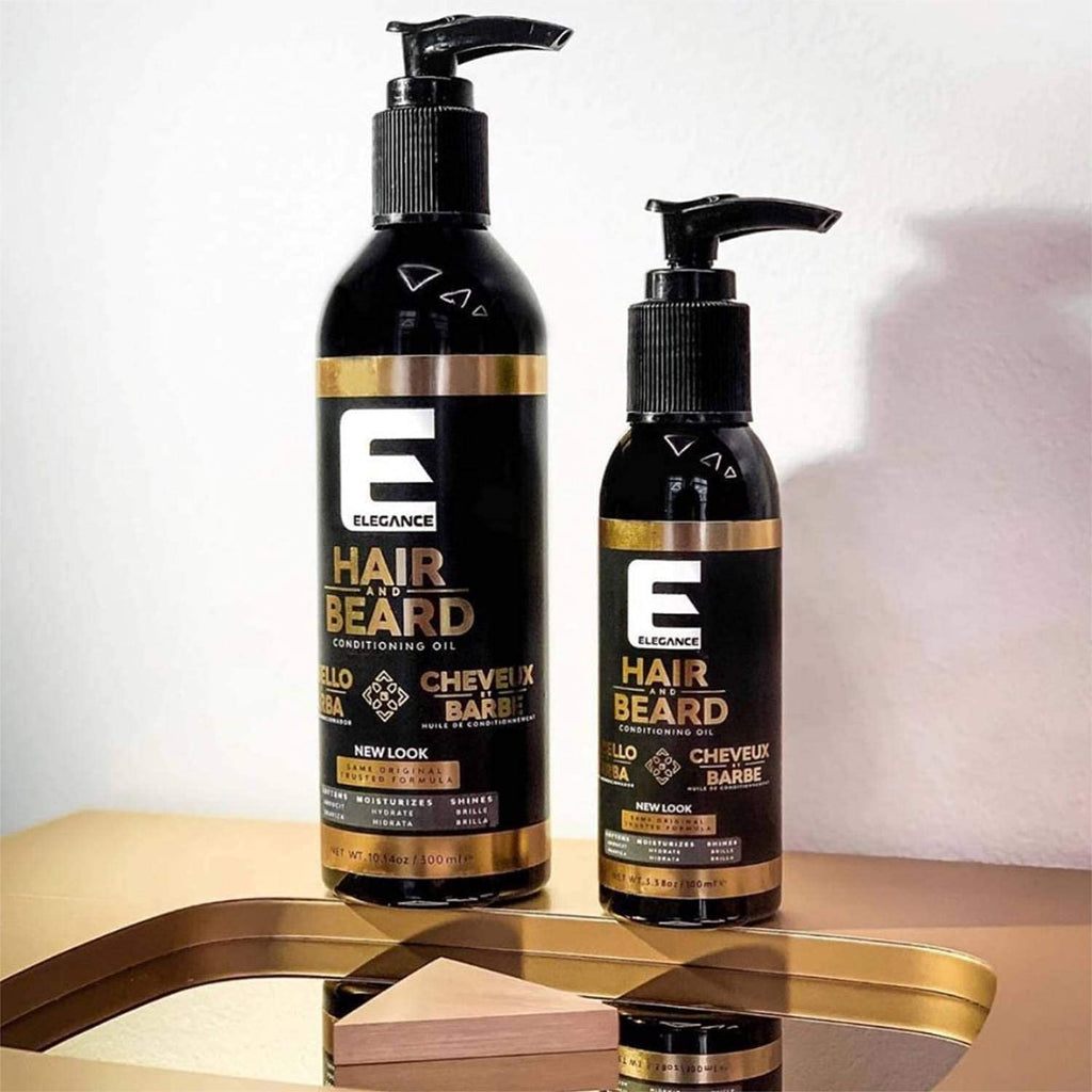 Elegance Hair & Beard Conditioning Oil, 3.38 Oz, Enriched with Aloe Vera, Hair Oil that Promotes Healthy Hair and Beard Growth, Reduces Itching