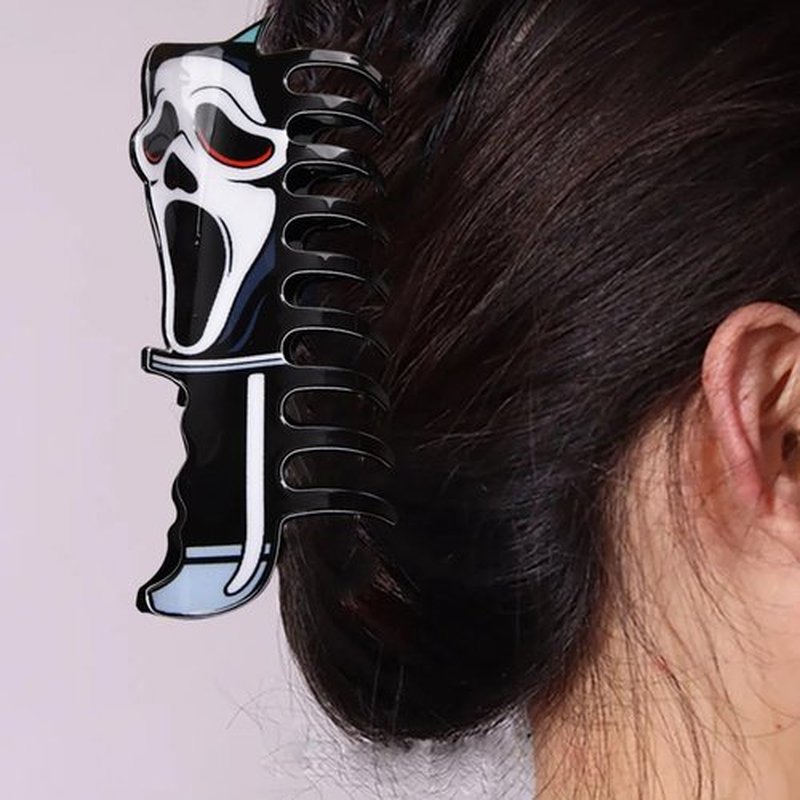 1 Pcs Halloween Hair Clips White Cute Ghost Hair Claw Clips Acrylic Claw Clips Gothic Grace Design Hair Barrettes Cute Ghost Hair Accessories Clamps Cosplay Party for Women Tips