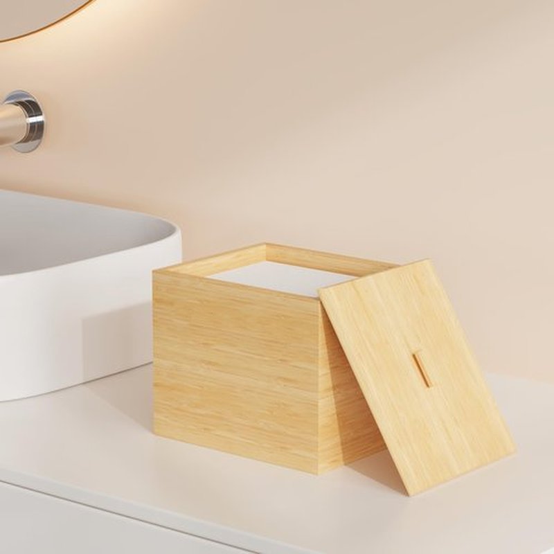 JHJFRAWY Bamboo Disposable Face Towel Holder for Clean Skin Club, Bathroom Storage Organizer, Container Box (Towels Not Included)