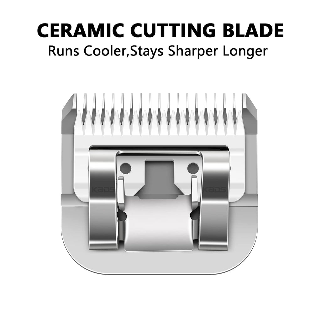 KBDS Detachable Ceramic Pet Clipper Blades,Size-7F,Compatible with Most Andis,Oster,Wahl A5 Clippers,Made of Ceramic Blade Cutter and Carbon Steel Blade,1/8'' Inch 3.2mm Cut Length, 7F Blade