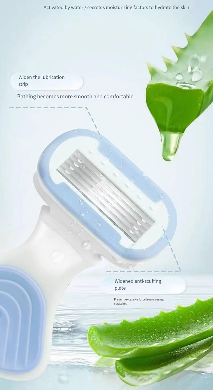 Whityle Blue Mini Girls' Razor for Women 2x 5-Blade Refills