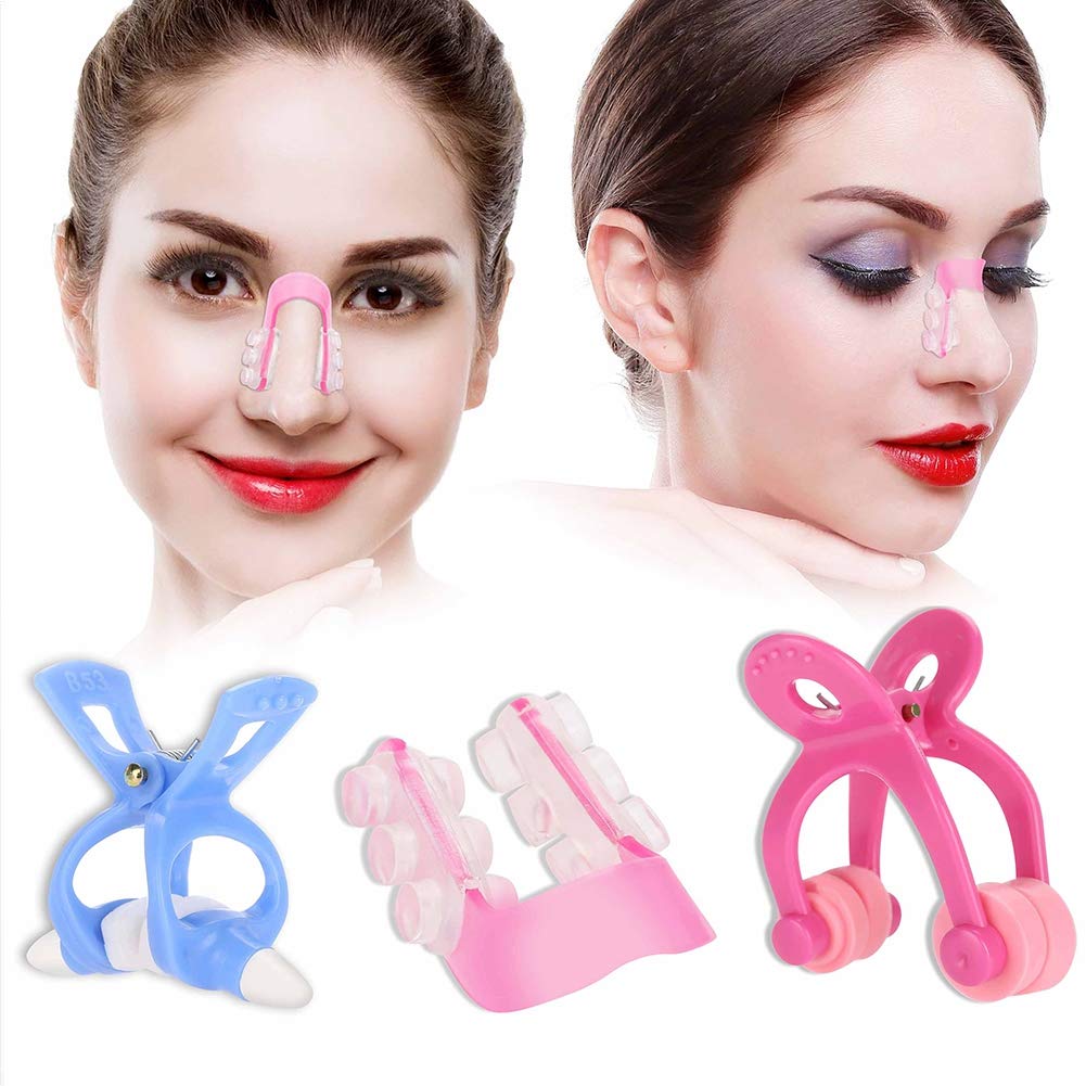Sonew 3Pcs Nose Shaper Clip, Soft Silicone Nose Lifter for Wide Noses, Unisex